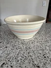 Vintage McCoy Pottery Large 10” Oven Ware Mixing Bowl Pink Blue Stripe Ovenware
