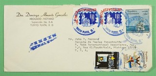DR WHO 1984 DOMINICAN REPUBLIC REGISTERED SPECIAL DELIVERY AIRMAIL TO USA w38141