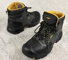 KEEN Logandale WP Mens Black Steel Toe Waterproof Work Boots Size 13D