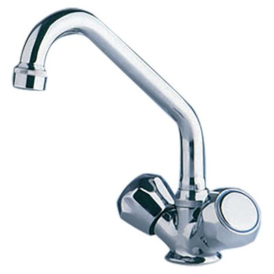Scandvik Chrome Galley Mixer with Swivel Spout, 10422P