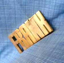 FRANK Belt Buckle Iconic 70s Cut Out Brass Name Vtg Baron Taiwan .GMP533