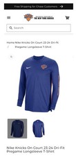 Nike New York Knicks On Court 23-24 Dri-Fit Pregame Long sleeve Men’s Size L