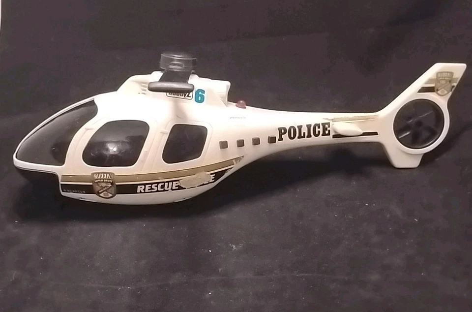 BUDDY L SUPER BRUTE WHITE POLICE RESCUE FORCE HELICOPTER Doesn't Work. - Image 3 of 4