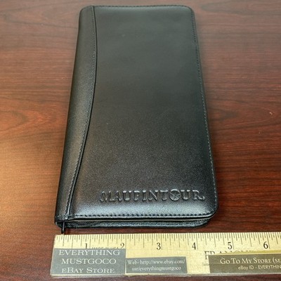 Maupintour Passport Traveler Check Card Holder Zip Soft Leather Wallet Organizer
