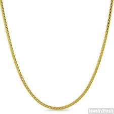 2mm 14k Gold Finish 925 Silver Franco Chain Italian Made