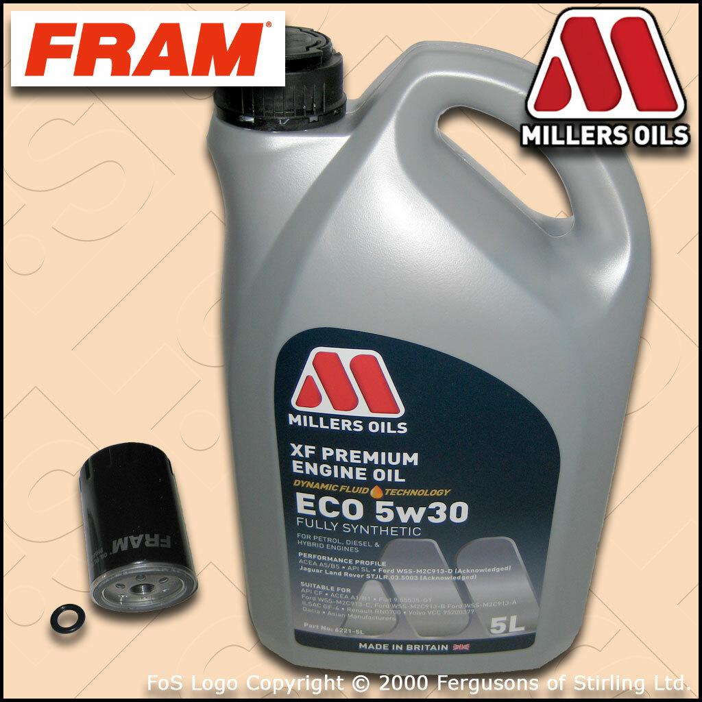 SERVICE KIT for FORD FOCUS MK1 ST170 FRAM OIL FILTER +5L MILLERS OIL (2002-2004)