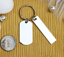 Engrave Keychain Personalized Engraved Dog Tag Keychain Stainless Steel Key Ring