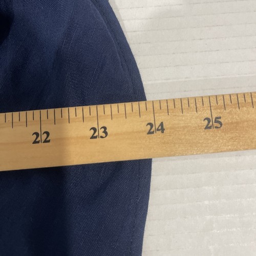 INC Plus 2 XL Navy Blue LINEN Blend Blouse Button Twist Hem SHIRT TOP 3/4 Sleeve - Picture 8 of 9