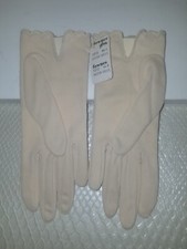 Vintage 50s FOWNES 100 Nylon Off White Dress Church Gloves 6-7 Scalloped New