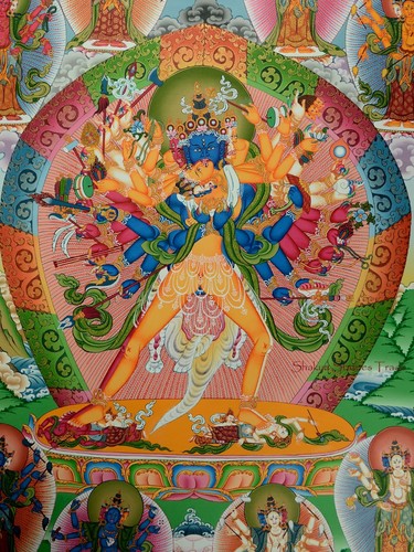 Pintura de pergamino religioso tibetano Thangka Thanka Thanka Kalachakra 33,25"" x 24,25 - Imagen 2 de 8