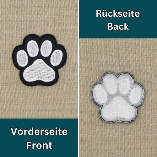 ao06★Pfote Hund Katze Aufnäher zum aufbügeln Bügelbild Tatze Patch 6,1 x 5,8 cm - Bild 4 von 8