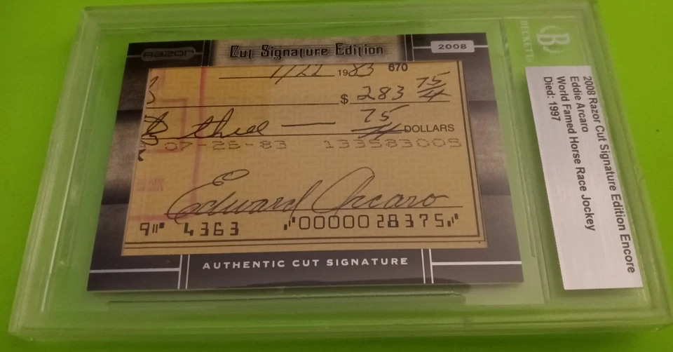 Eddie Arcaro Horse Race Jockey Signed 2008 Razor Cut Signature Edition AUTO BGS - Image 2 of 2
