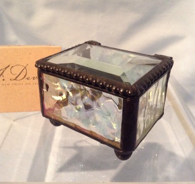 J. Devlin Glass Box Clear Iridized Mini 2.25'' x 1 5/8'' x 1.5'' Beveled Top $31.99