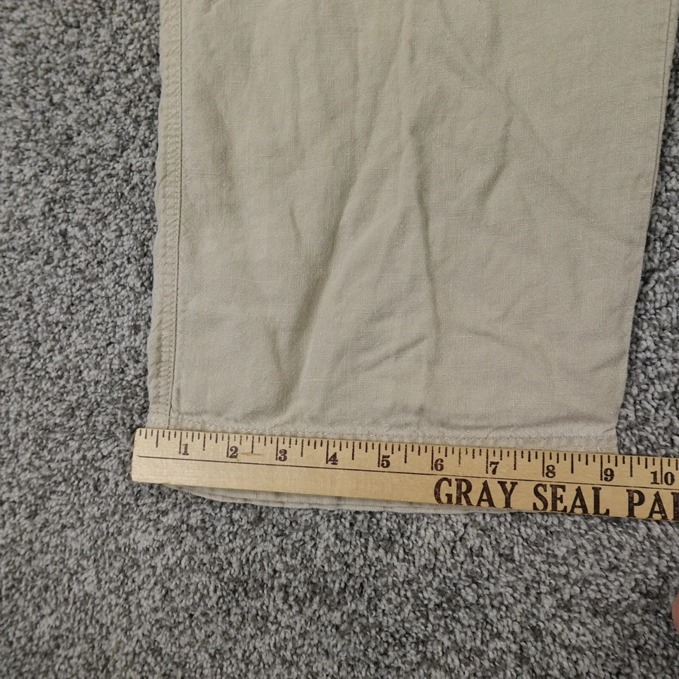 Baird Mcnutt Pantalones Para Hombres 38X30 Beige Tostado Lino Verano Playa Chino Pantalón Murano Foto 3 de 4