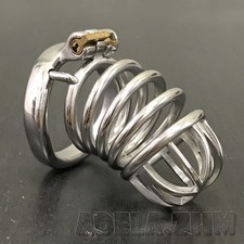 Stainless Steel Male Chastity Cage Device Metal Men's Locking Belt Restraint