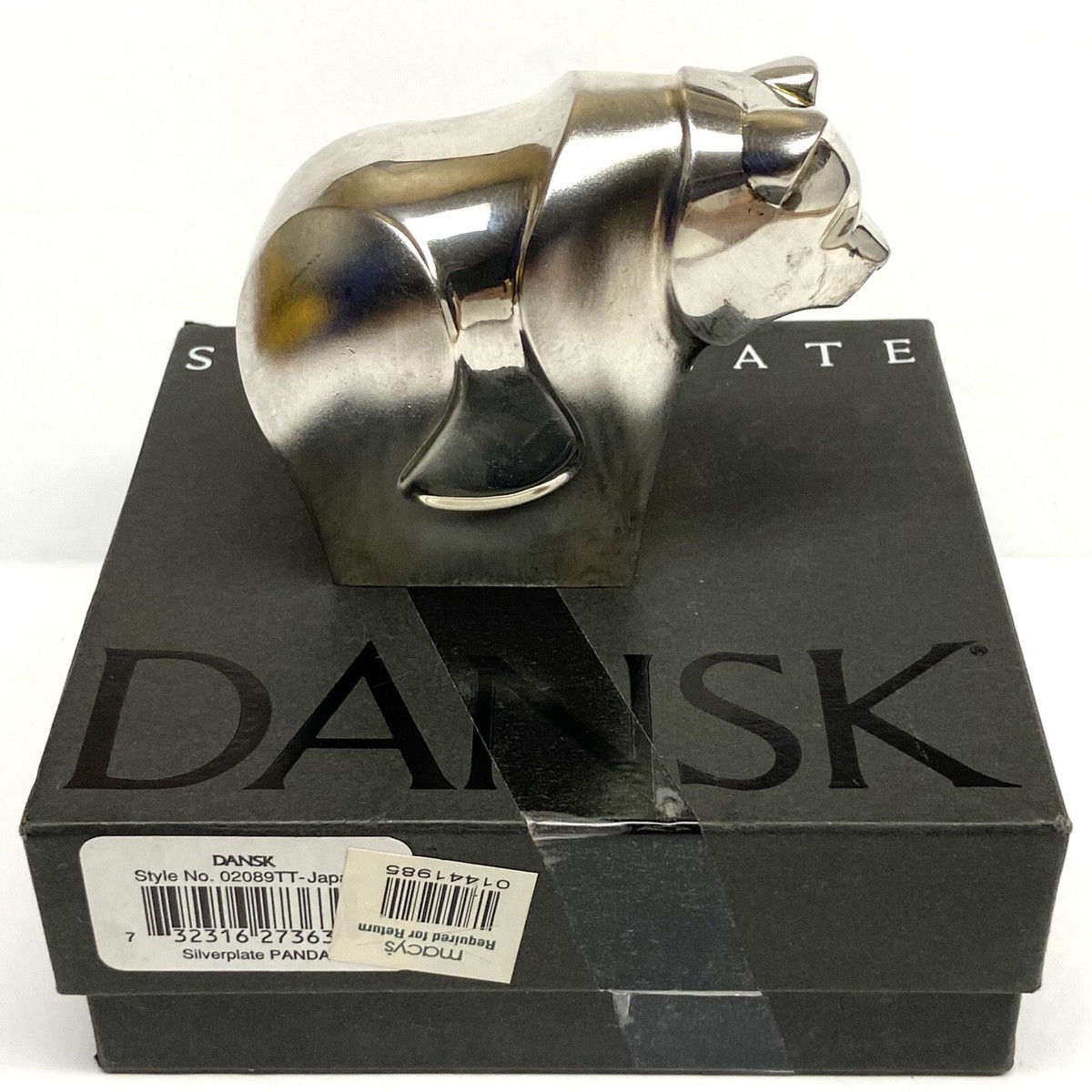 パンダ郎 Dansk Panda Bear Silverplate Animal Figurine Vintage