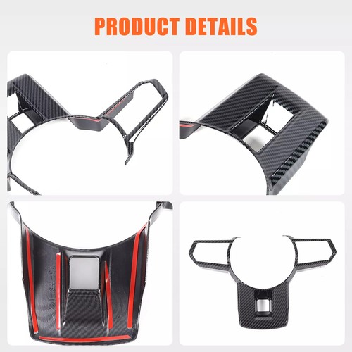 ABS Carbon Fiber Steering Wheel Panel Cover Trim For Mitsubishi Triton 2024-2025 - Picture 5 of 12