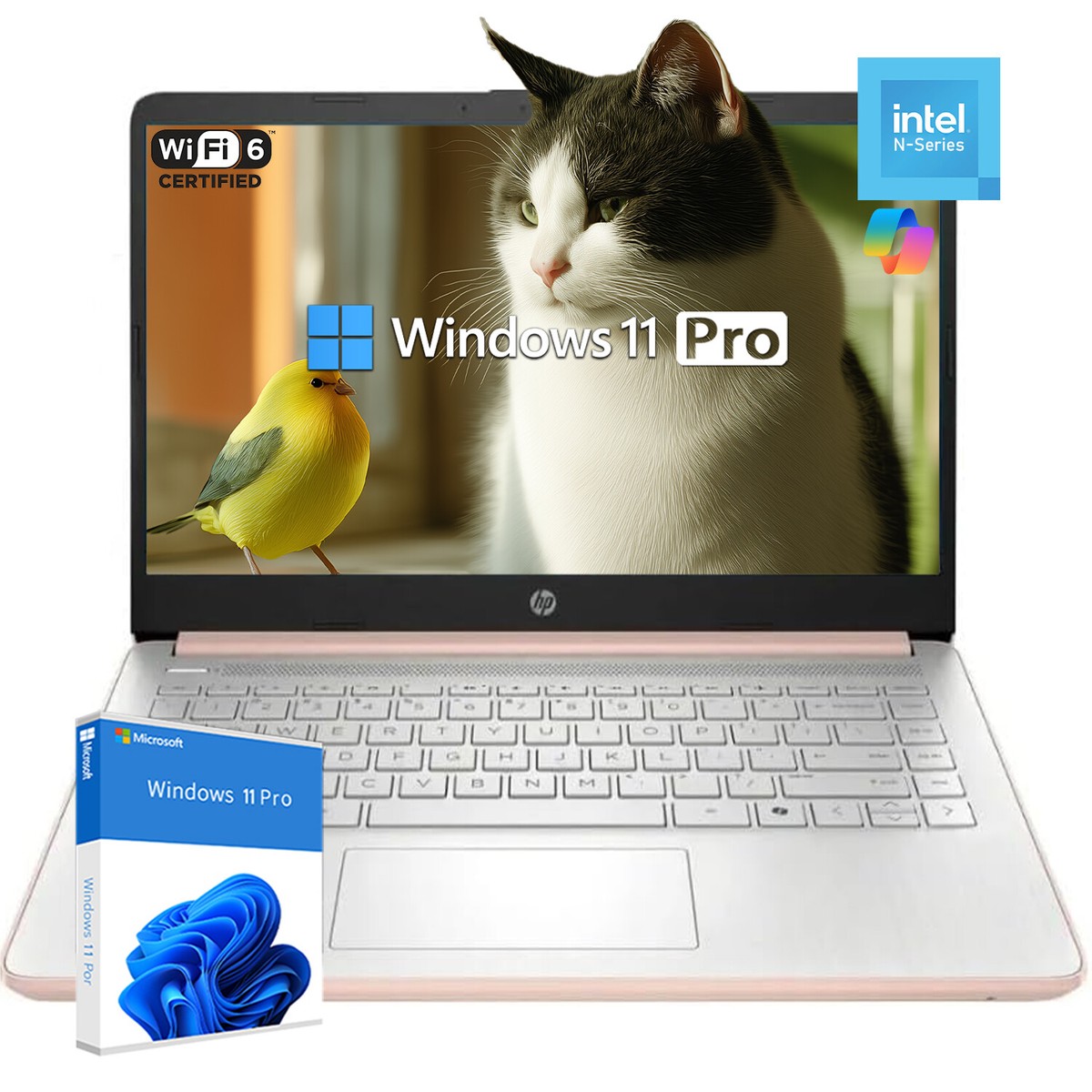 HP 14-DQ6015DX 14' LAPTOP Intel-R-N150 16GB-128GB UFS Win11Pro