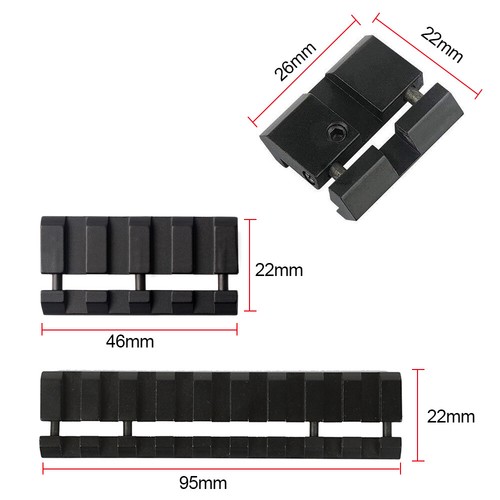 Adattatore a scatto 11 mm coda di rondine a 20 mm Picatinny Rail attacco cannocchiale fucile UK - Foto 2 di 13