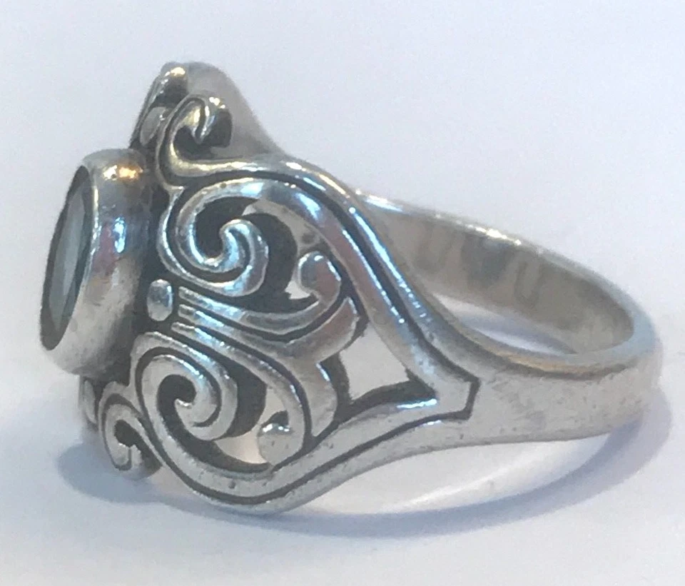 ❤️ANILLO CORAZONES DESPLAZADOS JAMES AVERY Retirado ~ Topacio Azul Esterlina Talla 4.5 JA Caja❤️ Foto 4 de 4