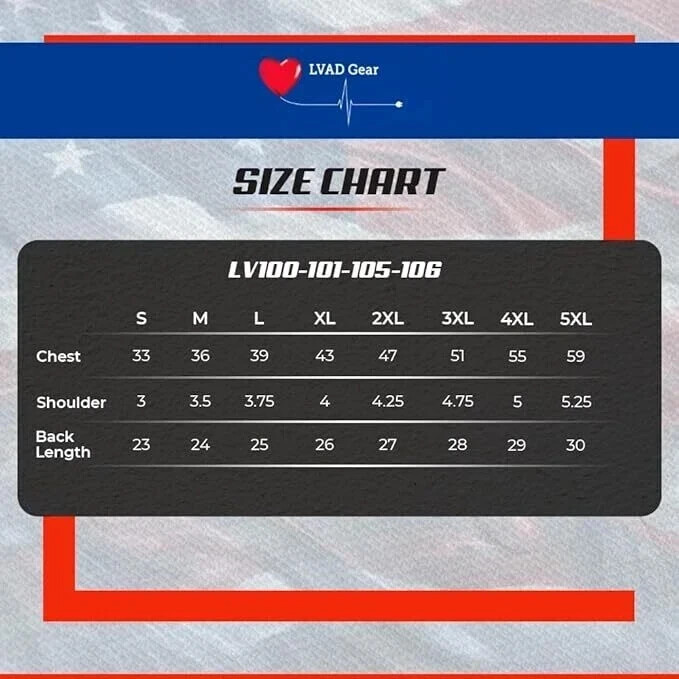 LVAD Heartmate 2 & 3 White Tank Top For Men LVAD Clothing Sleeveless Vest Shirt