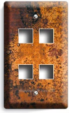 OLD RUSTED AGED METAL PATINA STYLE LIGHT SWITCH OUTLET WALL PLATE ROOM ART DECOR