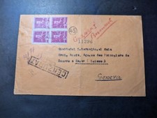 1943 Censored Romania Red Cross Cover Buzau to Geneva Switzerland