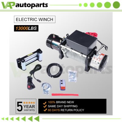 13000lbs For Jeep Truck Towing Trailer Electric Winch Steel Cable Off Road 12V
