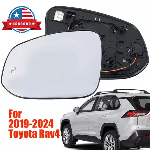 Driver Side Mirror Glass Heated Blind Spot Fit for Toyota Rav4 2019 2020 2021