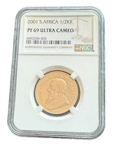 South Africa 2001 Gold 1/2 oz 1/2 Krugerrand NGC PF69UC
