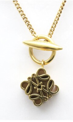 アクセサリーその他 Loewe Pendant with Anagram medallion gold Loewe Gold Necklace Chain Logo Pendant Anagram | eBay
