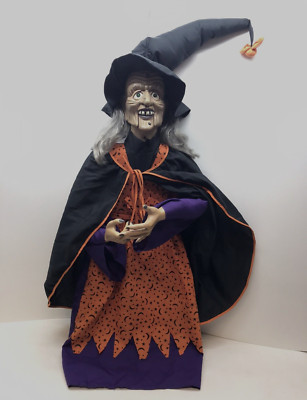 Animated Witch Spirit Halloween 36 inch Hanging Singing Greeter Evil Ways