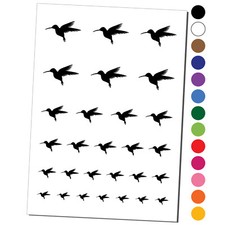 Hummingbird Silhouette Temporary Tattoo Water Resistant Set