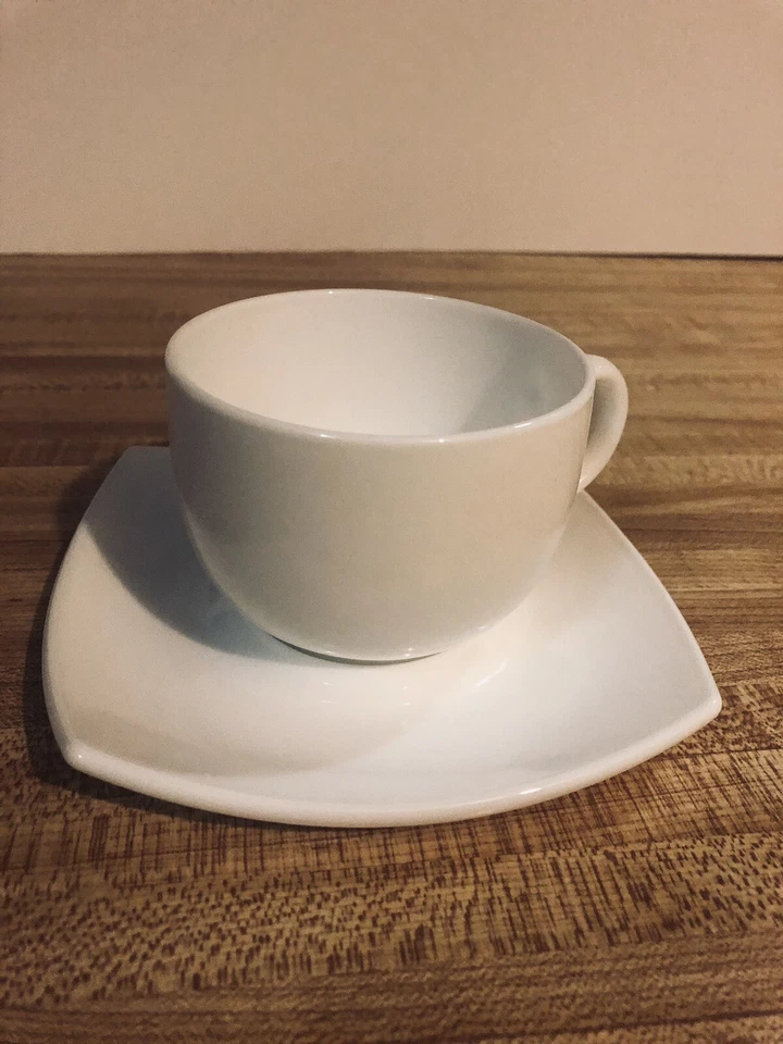 Luminarc Quadrato Juego de 6 Tazas y Platillos Vajilla Blanca Totalmente Templada Foto 4 de 4