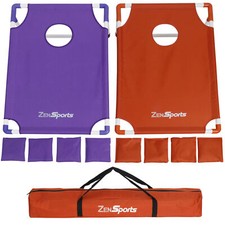 Portable 3FTx2FT PVC Cornhole Game Set Bean Bags Toss W/Carrying Case for Party