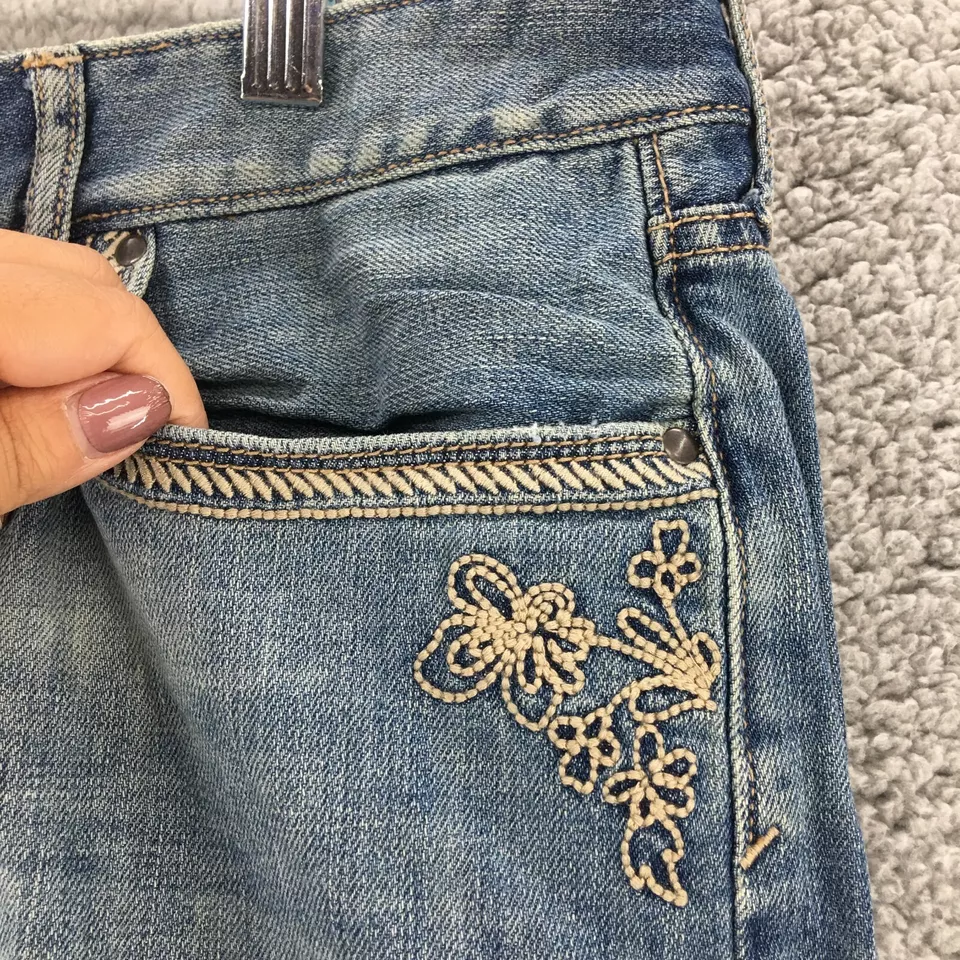 Falda vaquera Eddie Bauer para mujer 12 azul lápiz cremallera recta mosca mezcla de algodón Foto 4 de 4