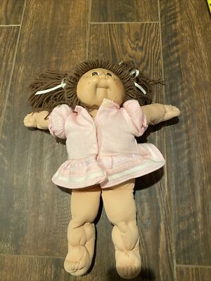 Cabbage Patch Kids Xavier Roberts Soft Sculpted Brown Hair Girl Vintage 78 82
