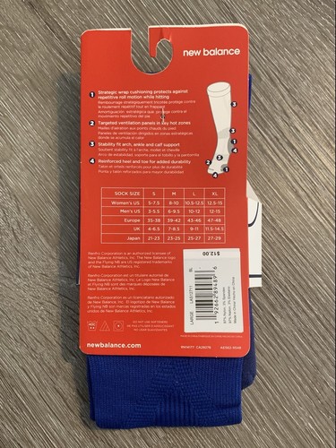 New Balance Men's Over the Calf Baseball Socks Adult Size Large 10-12 Blue  - Afbeelding 5 van 10