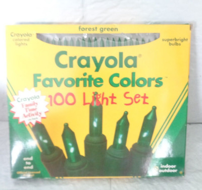 New - Crayola Favorite Colors - Forest Green - 100 String Light Set