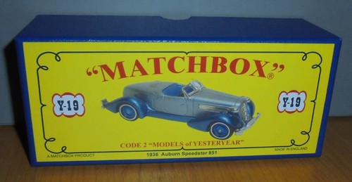Matchbox Yesteryear Y19 Auburn Speedster 70th Anniversary Maroon & Yellow Code 2 - Picture 5 of 6