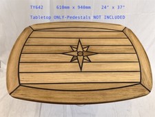 Boat Barrel Shape Teak Table Top ONLY 610mm x 940mm  Marine Yacht Caravan-TY642