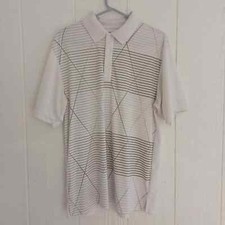 Large, White with stripes Ben Hogan Performance Polo Golf Shirt