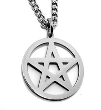 Simple Stainless Steel Pagan Pentagram (Pentacle) Pendant Necklace with Chain