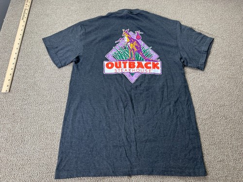 Outback Steakhouse Shirt M Gray Hanes Beefy T Restaurant Employee VTG - Picture 2 of 7