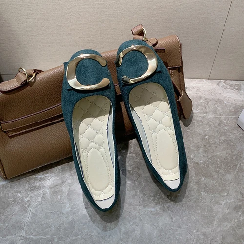 Women Flats Slip On Flat Shoes Formal Ladies Square Toe Classic Pumps Buckle - Bild 101 von 113