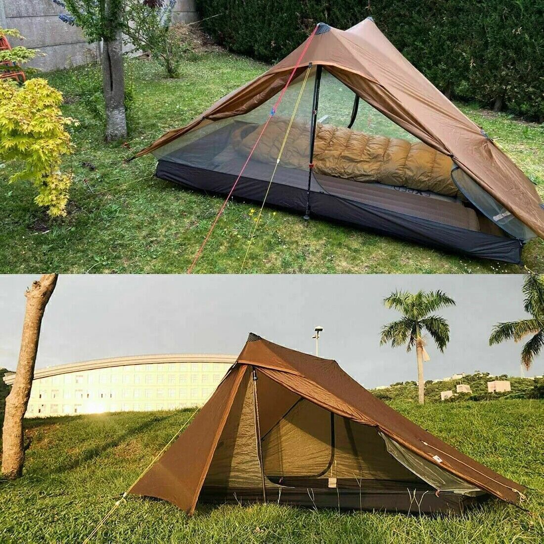 3F UL Gear Lanshan 2pro Ultralight 2 Person Wild Camping Tent 20D Lightweight US