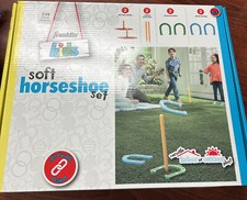 Indoor/Outdoor Soft Horseshoe Game Set for Adults & Kids Backyard Lawn Games