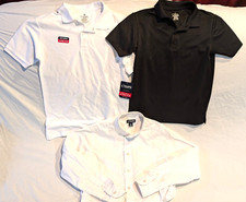 CHAPS White/Black Polo Shirts  Button up Shirt boys sz 10