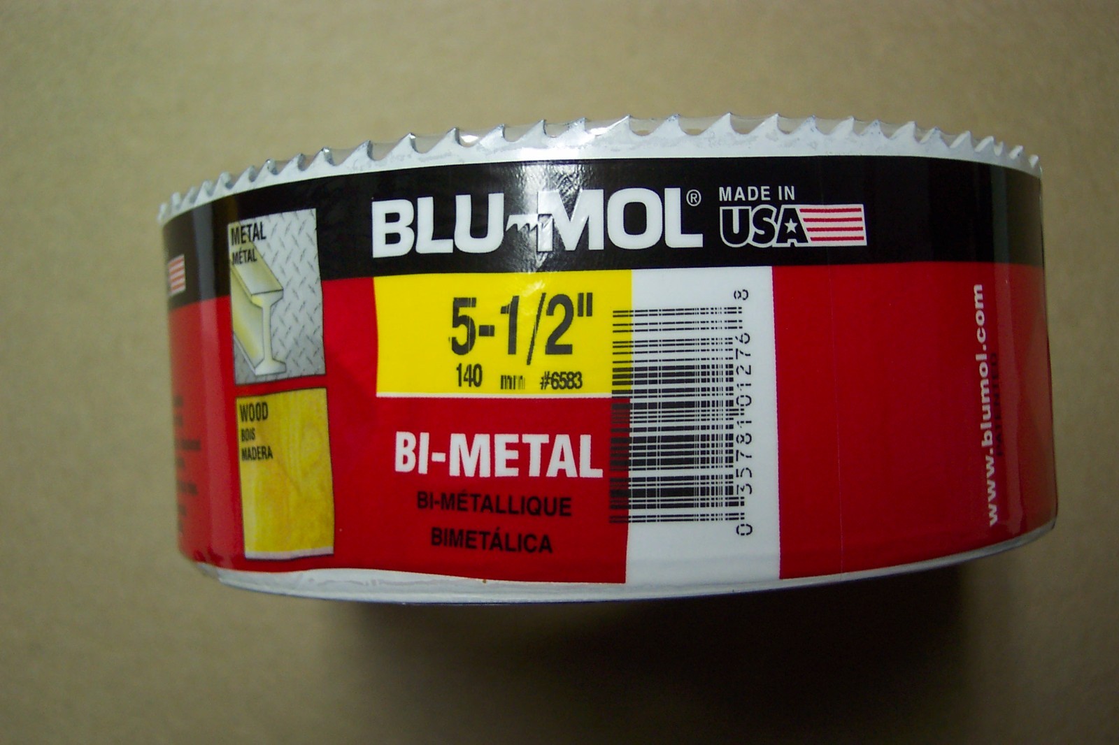 5-1/2" Hole Saw Bit, Bi-Metal, Blu Mol, BMS, Made in the USA