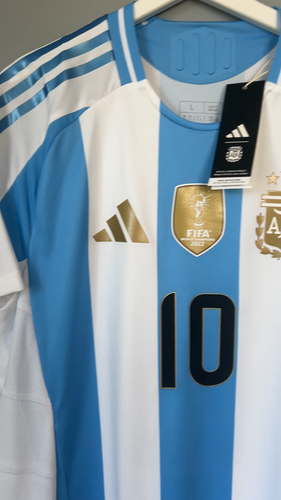 Messi Argentina Jersey 24 Home Authentic Soccer Shirt IP8388 Adidas Mens Size L - Video 1 of 1